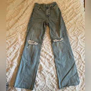 Zara Light Wash High Waisted Jeans
